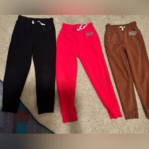 GAP Kids Joggers in Red, Black, and Brown
